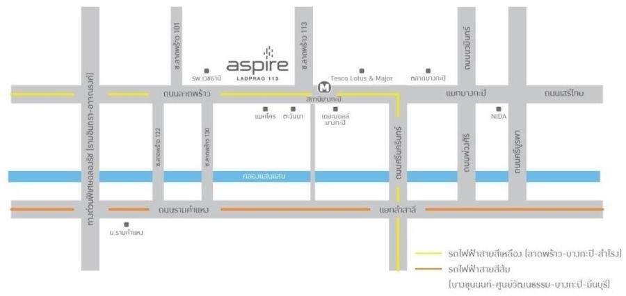 เช่า คอนโด Aspire Ladprao 113 ติดถนนใหญ่ลาดพร้าว ใกล้ห้าง พร้อมเข้าอยู่