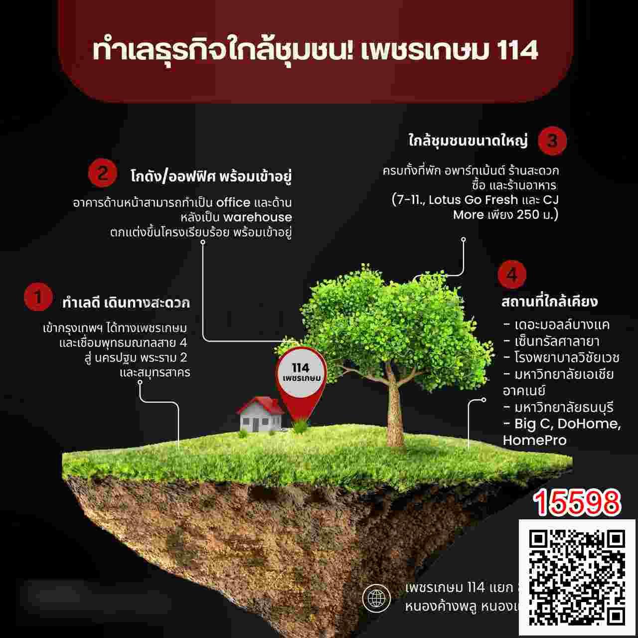 เช่า ที่ดินพร้อมสิ่งปลูกสร้าง ทำเลดี เพชรเกษม 114 แยก 8 เหมาะสำหรับประกอบธุรกิจ คลังสินค้า หรือสำนักงาน